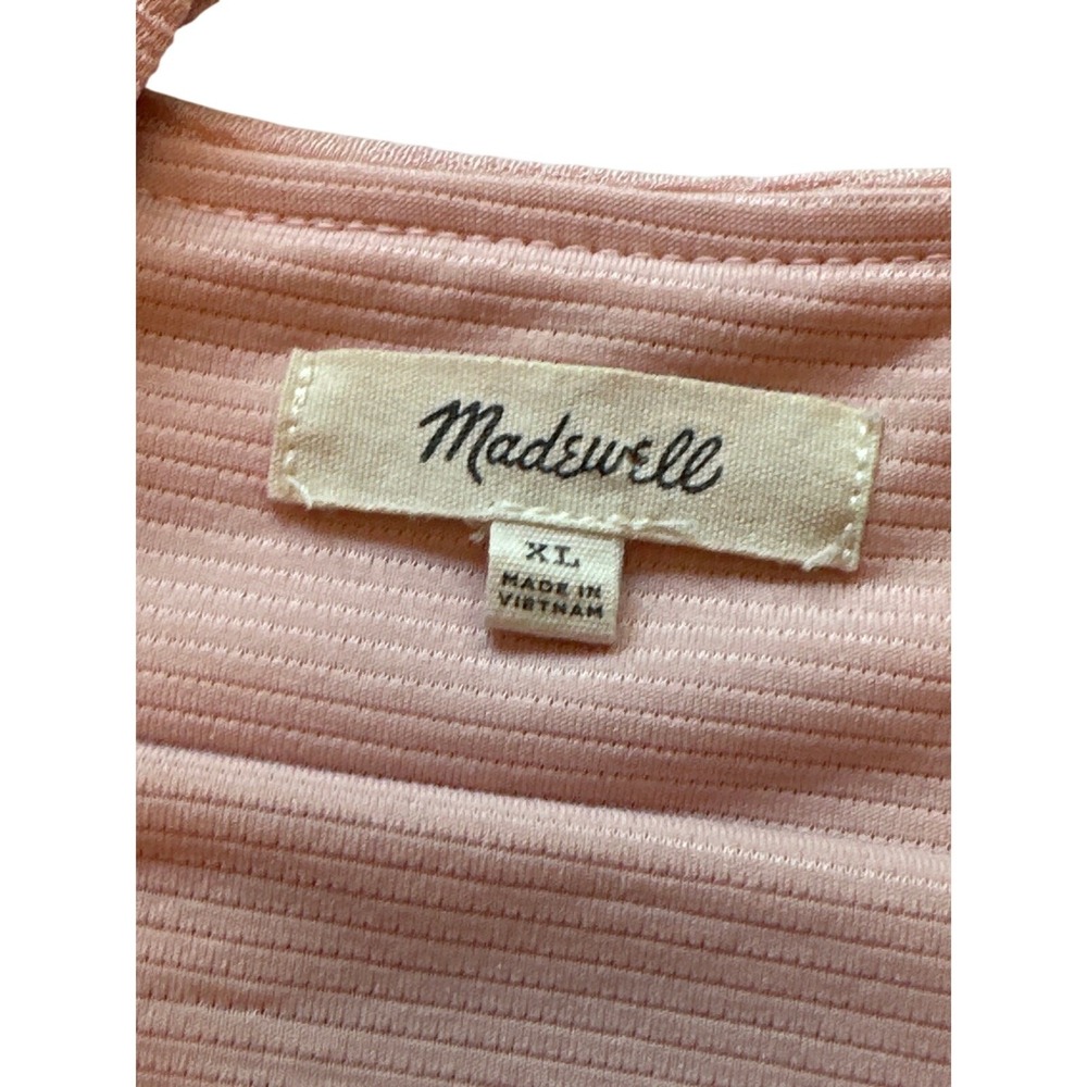 Madewell‎ Tiered Flouncy Tank Top Women XL Pink Cross Back Boho Coquette - Picture 6 of 8